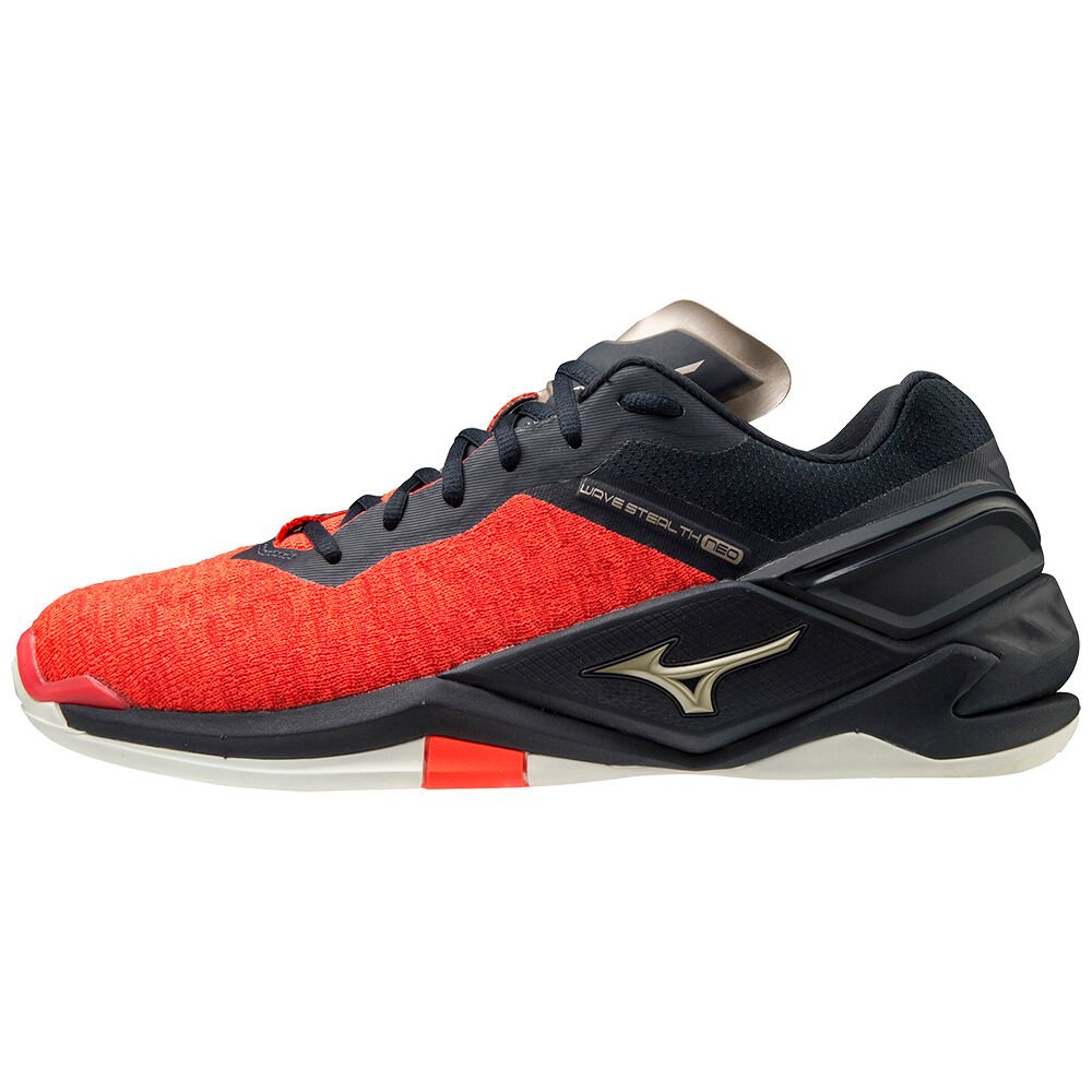 Mizuno Wave Stealth Neo - Bayan Hentbol Ayakkabısı - Siyah/Turuncu/Altın Türkiye (XWEOFN-835)